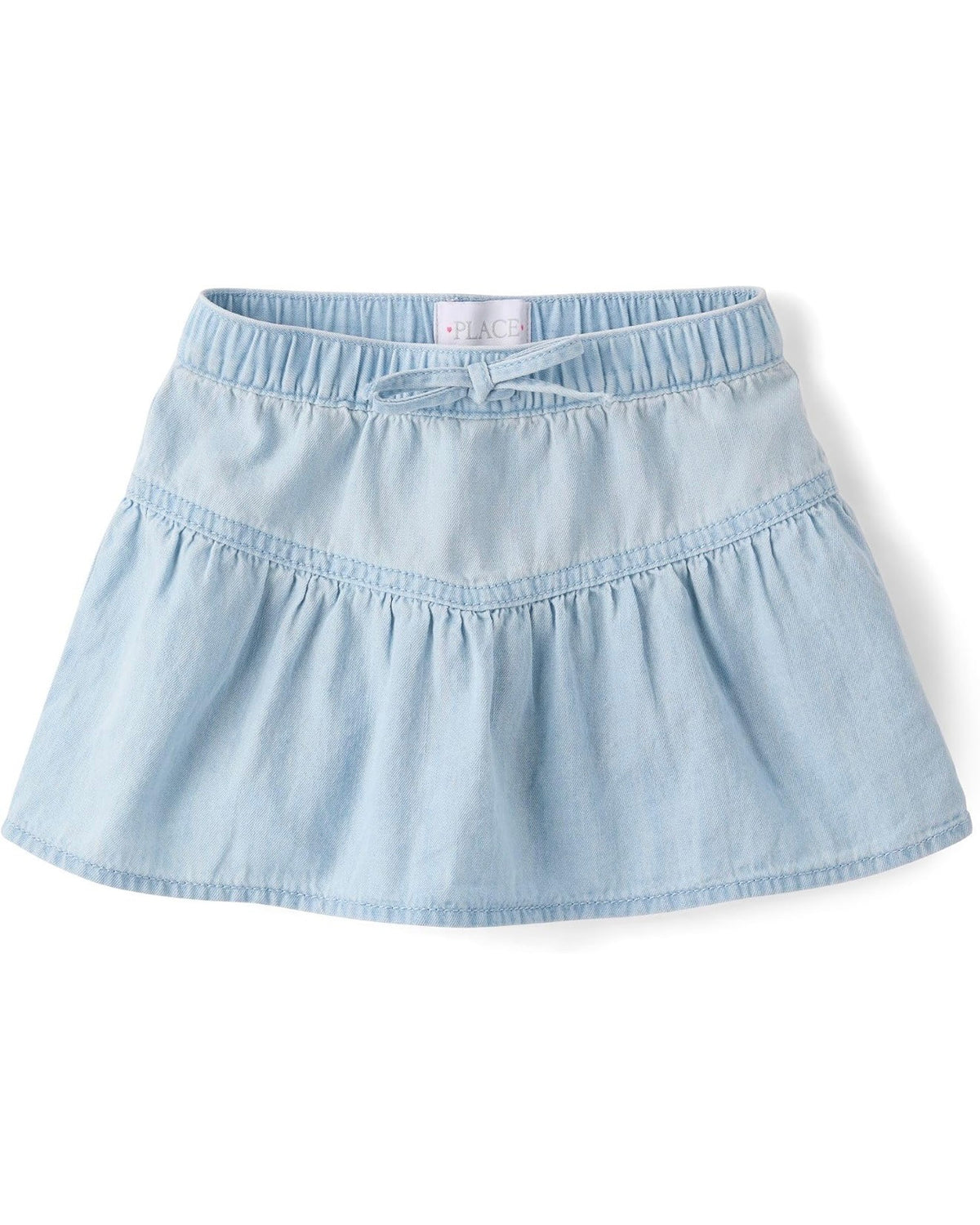 Falda Short de Chambray - Azul