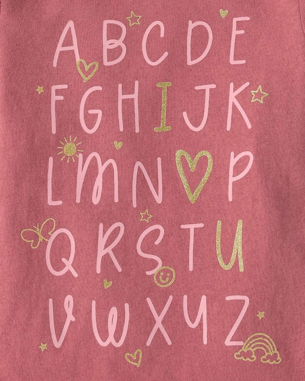 Pack de 3 Camisetas Manga Larga Estampado Alphabet/Hadas/Corona