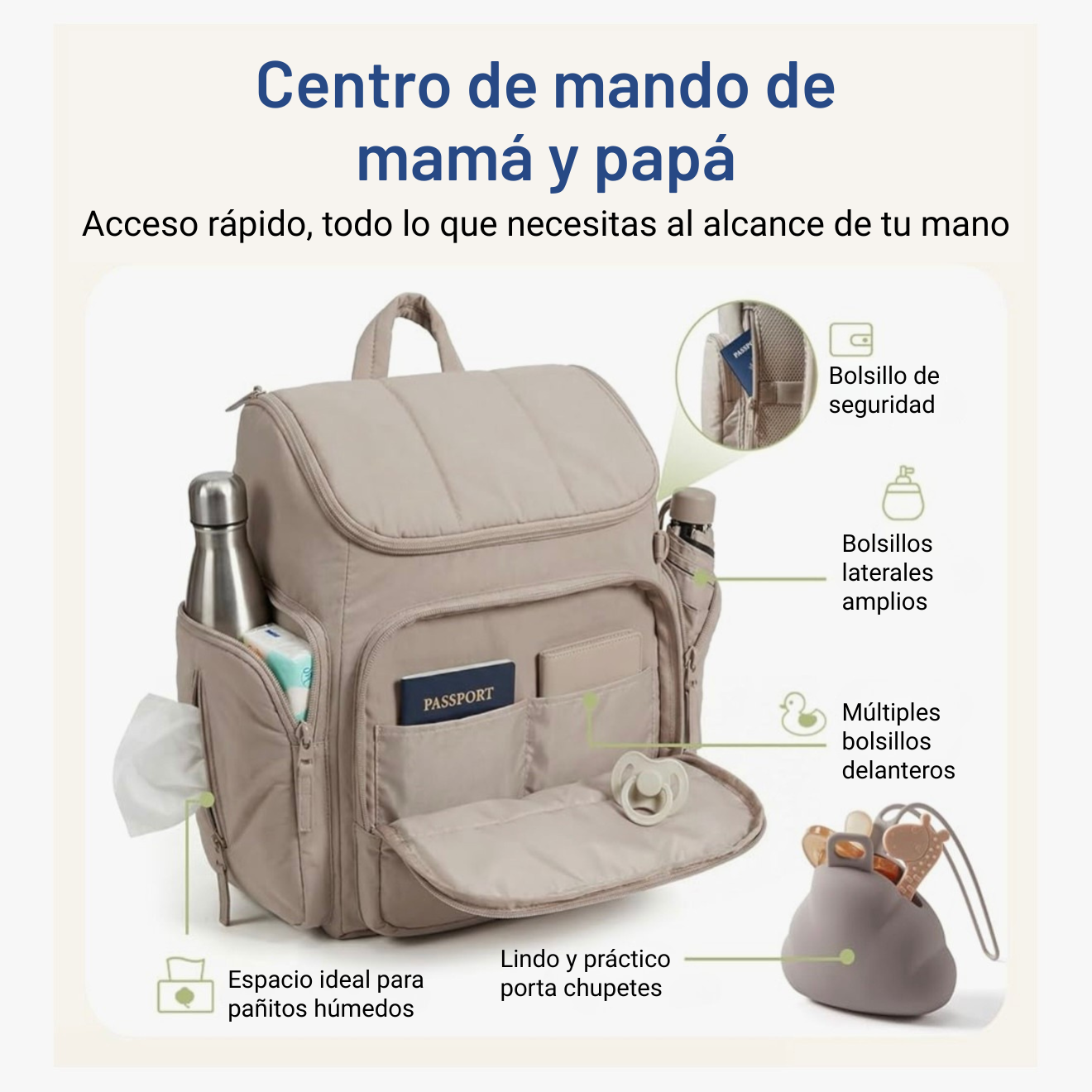 Pañalera + cambiador