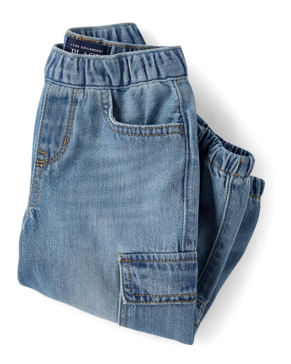 Jeans Vaqueros Holgados Cargo Resortado - Azul