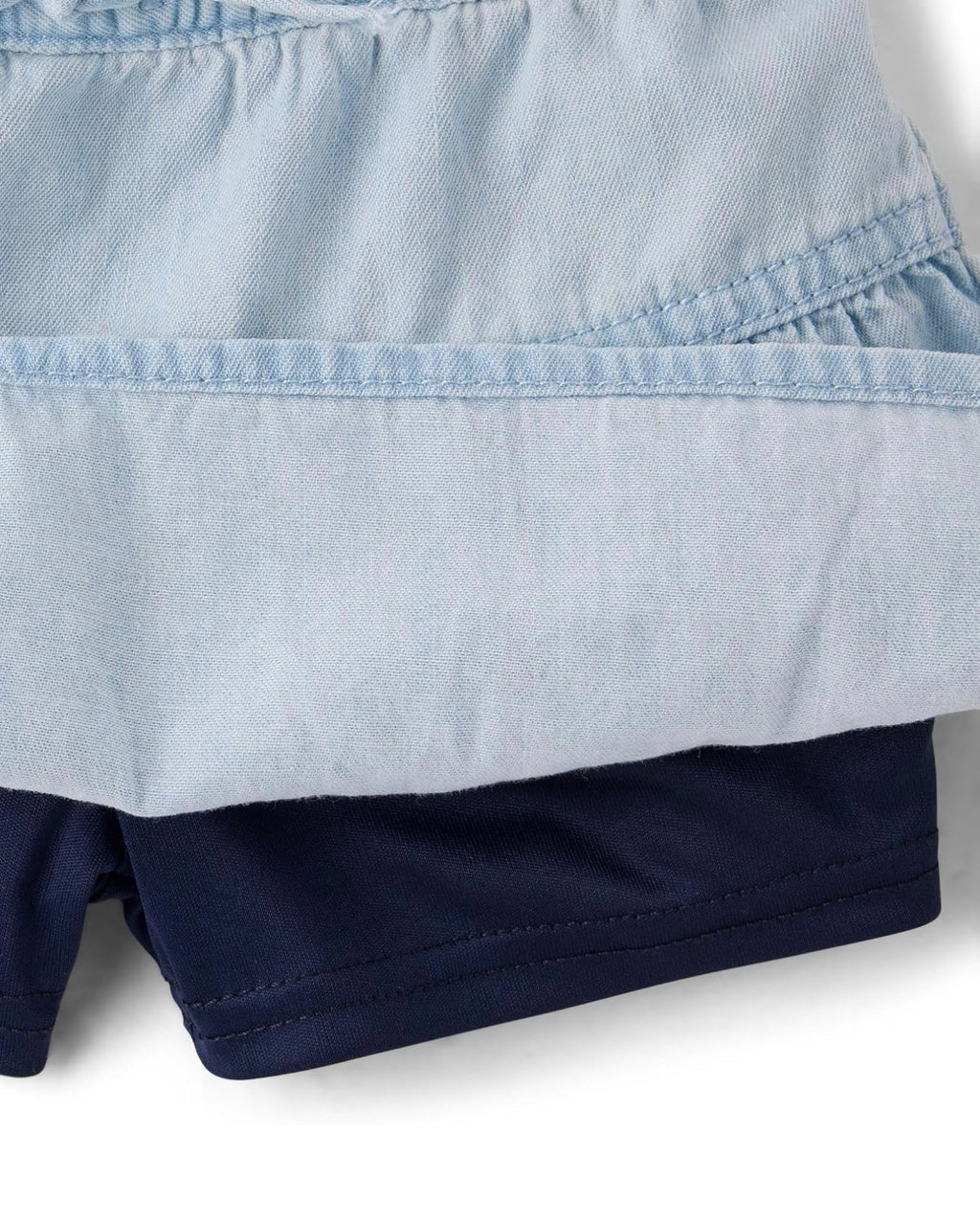 Falda Short de Chambray - Azul