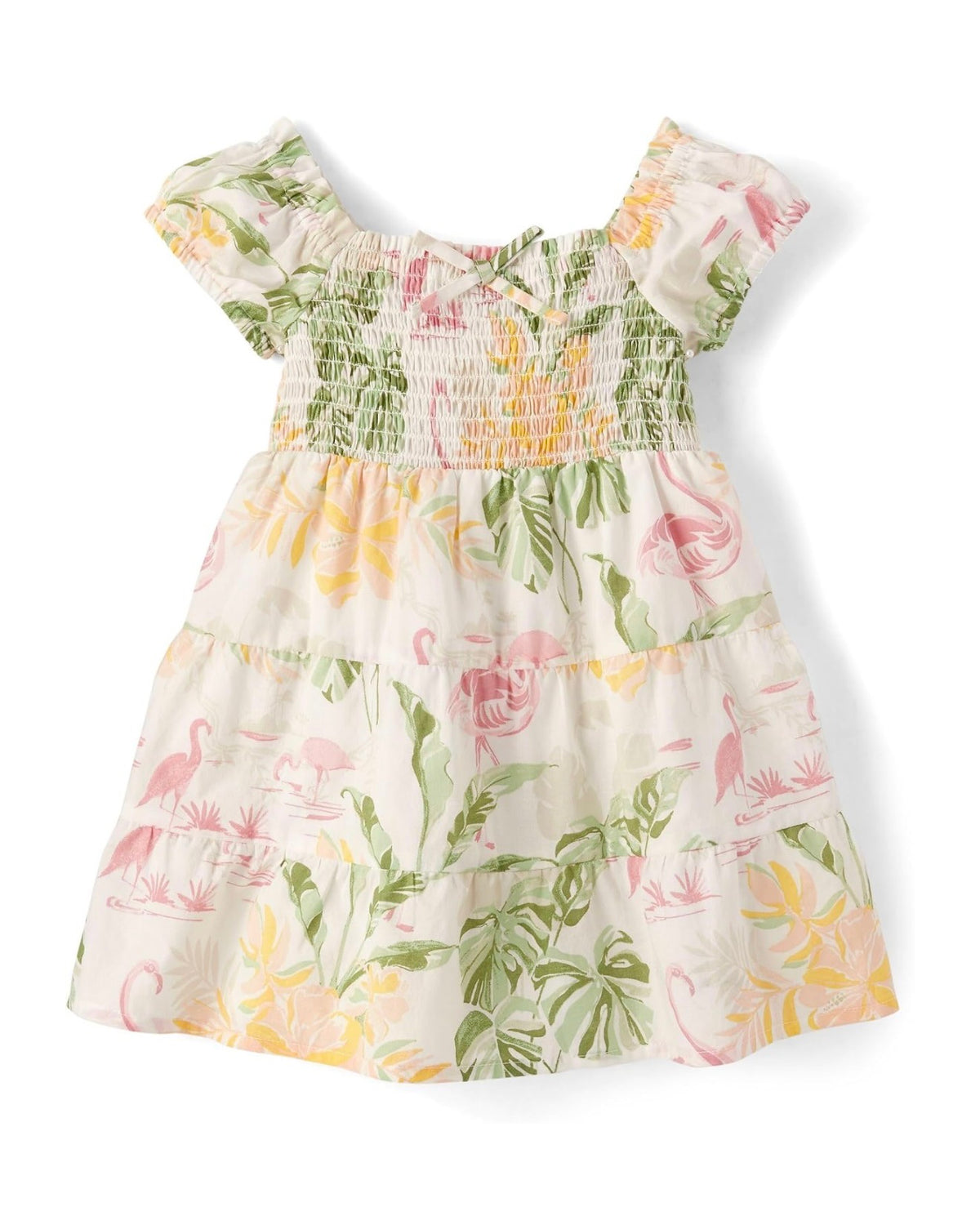 Vestido Fruncido Escalonado - Tropical