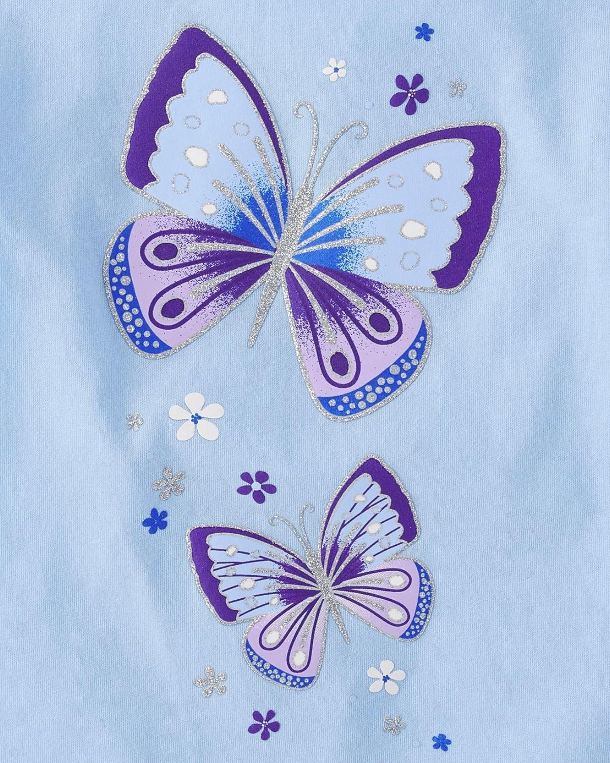 Pack de 3 Camisetas Manga Corta Estampado de Mariposas - Azul