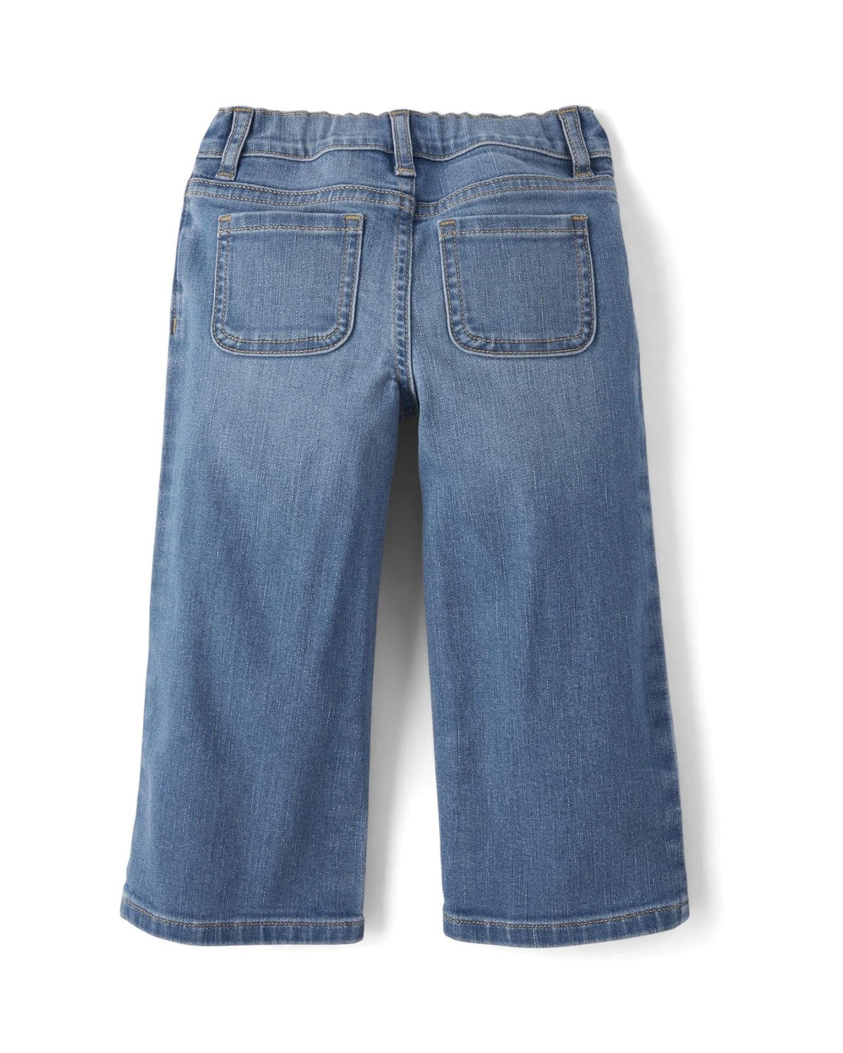 Jeans Vaqueros De Pierna Ancha Con Lazo - Azul