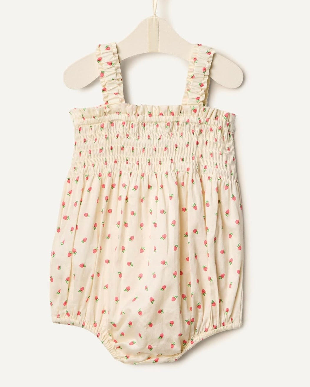 Mameluco sin mangas Fresas rosadas bebé niña