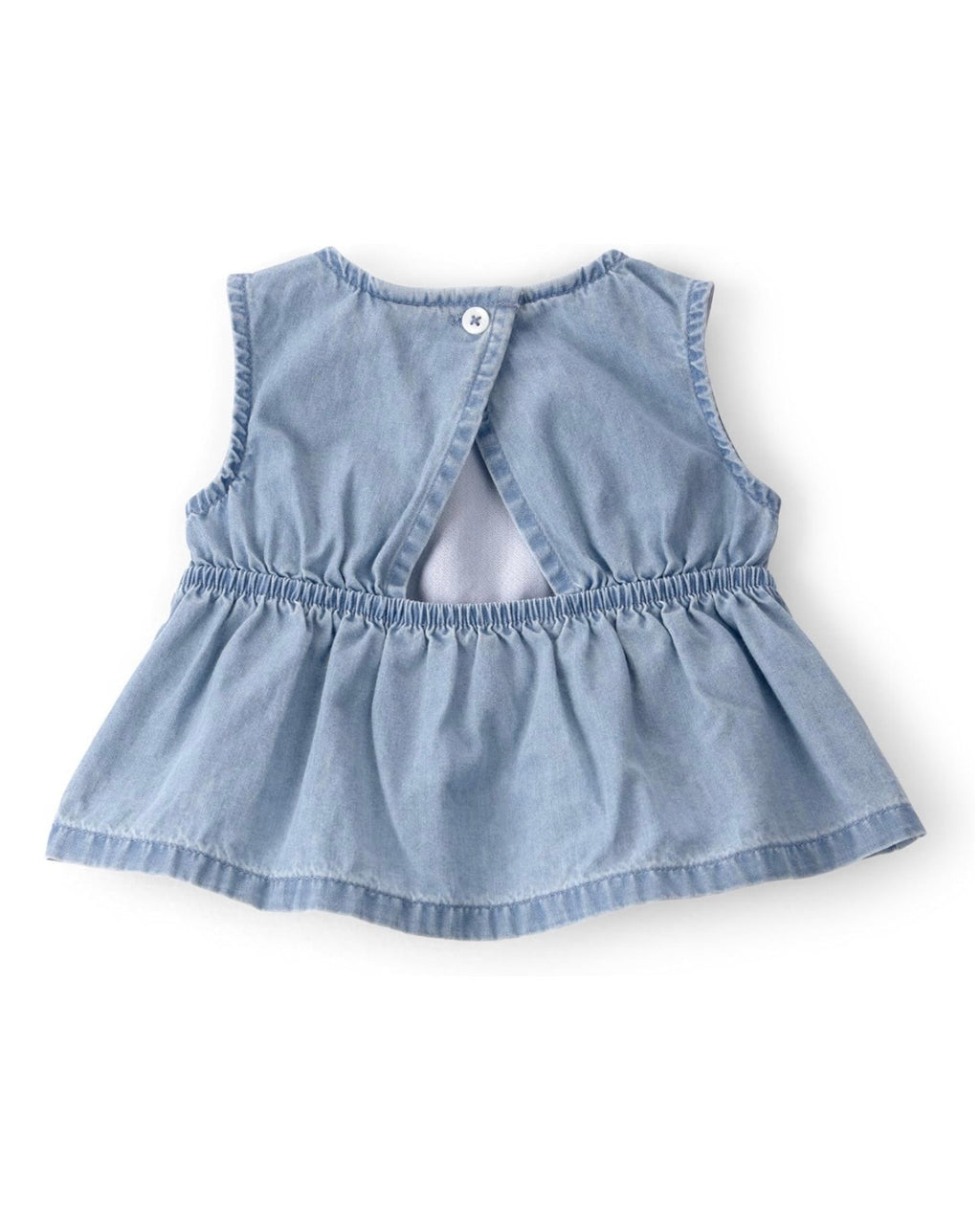 Conjunto Rosado/Azul Blusa sin Mangas + Short + Bodie Bebé Niña