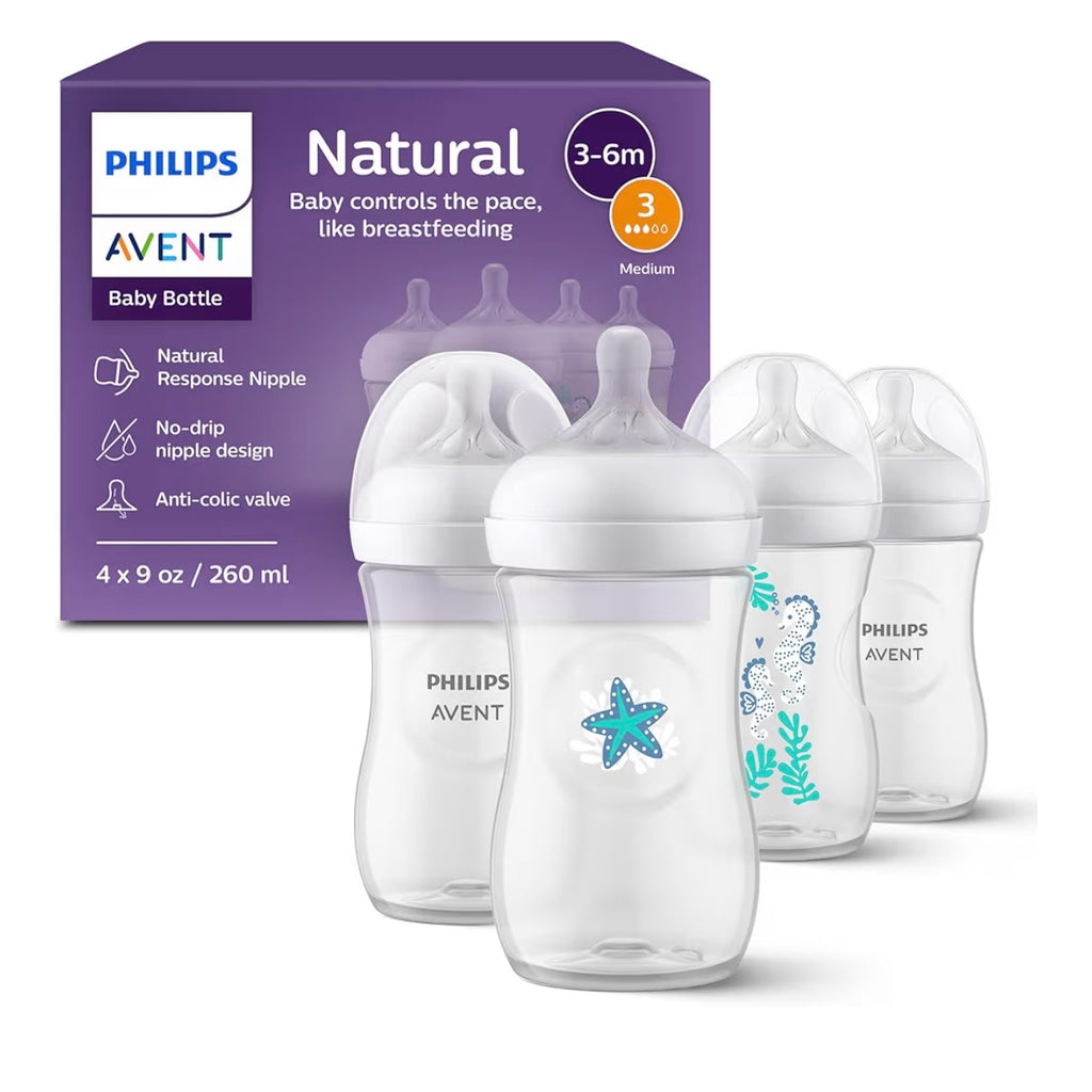 Philips Avent 2 Biberones 9oz Decorado Caballito de Mar