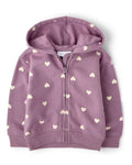 Chaqueta de Felpa con Capucha Premium Estampada - Heart Pansey