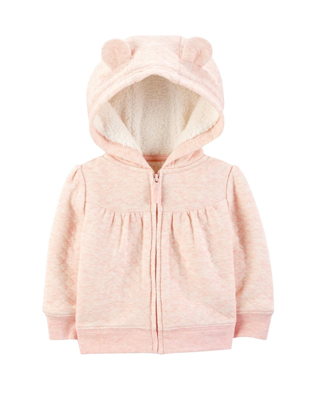 Chaqueta Rosa con Capucha y Forro Sherpa