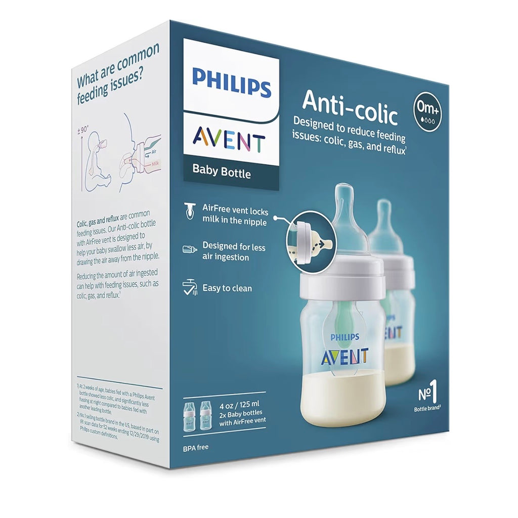 Philips Avent 2 Biberones Anticólicos AirFree 4oz Transparente