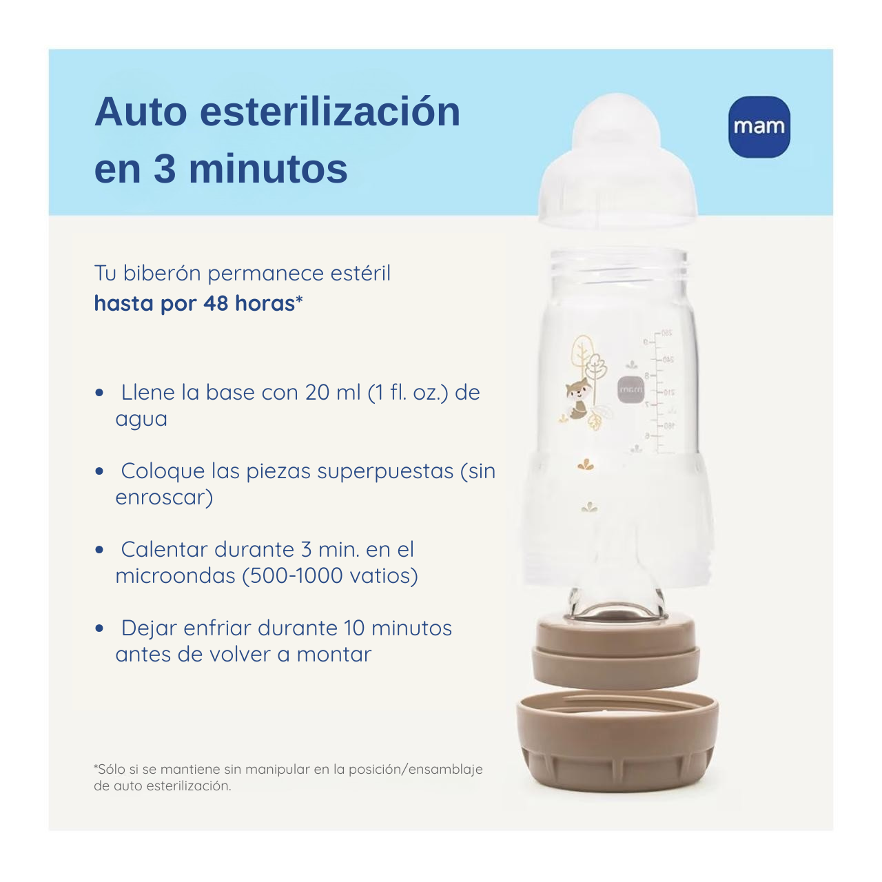 MAM 2 Biberones 9oz Algodón