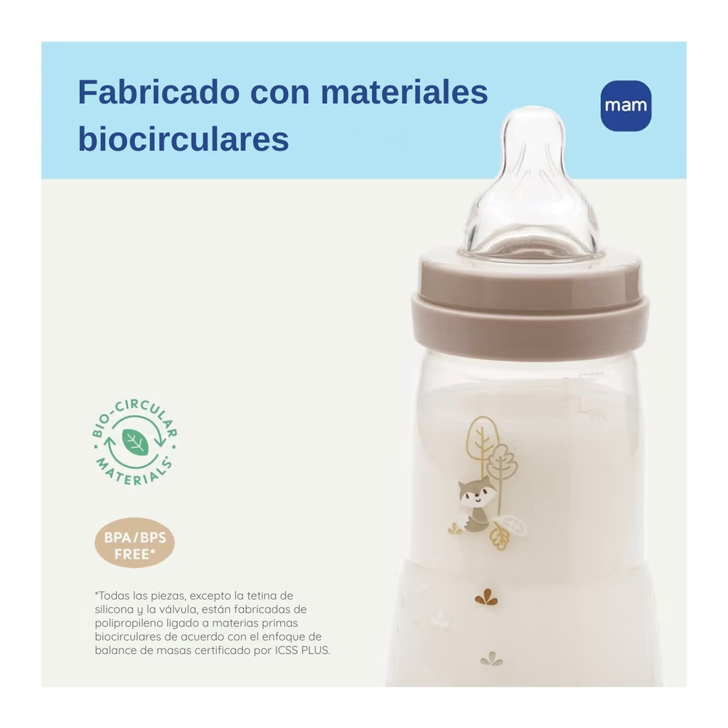 MAM 2 Biberones 9oz Algodón
