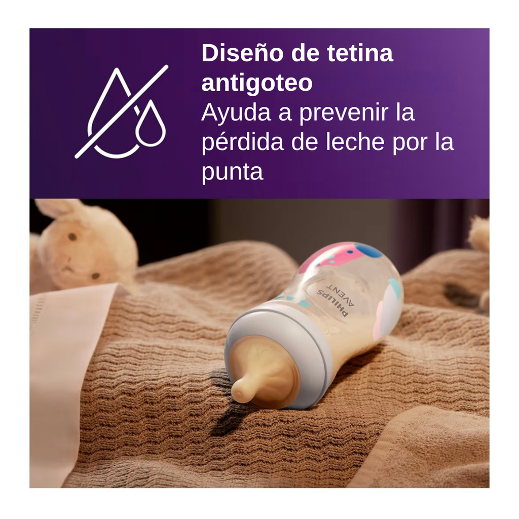 Philips Avent 2 Biberones 9oz Decorado Ambar