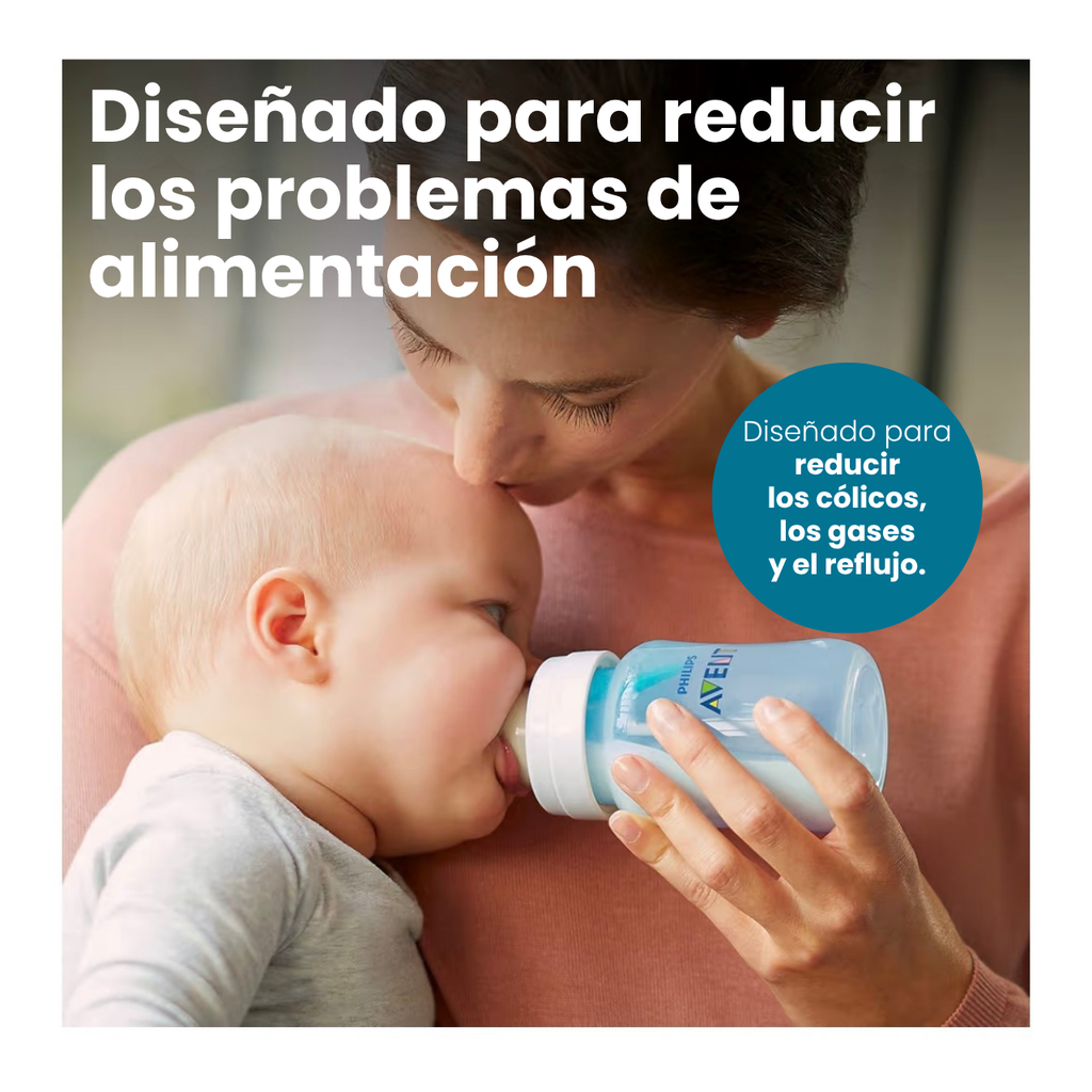 Philips Avent 4 Biberones Anticólicos AirFree 9oz Azul