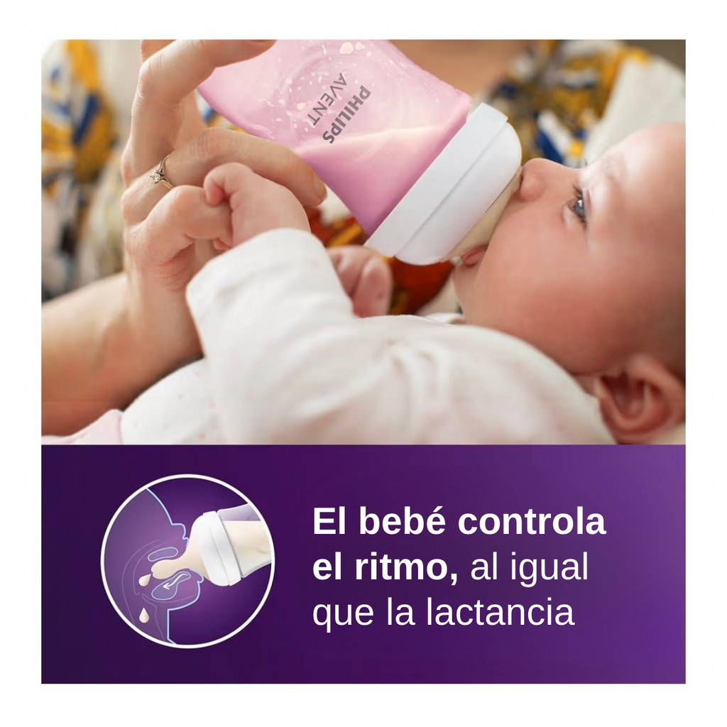 Philips Avent 4 Biberones 9oz Rosa