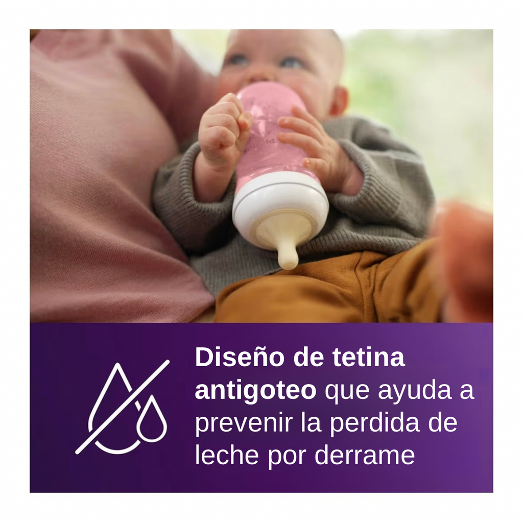 Philips Avent 4 Biberones 9oz Rosa