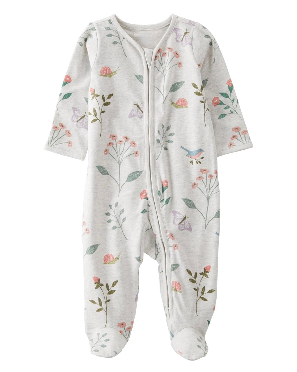 Pijama Suave con Estampado de Mariposa Botánica Bebé Niña