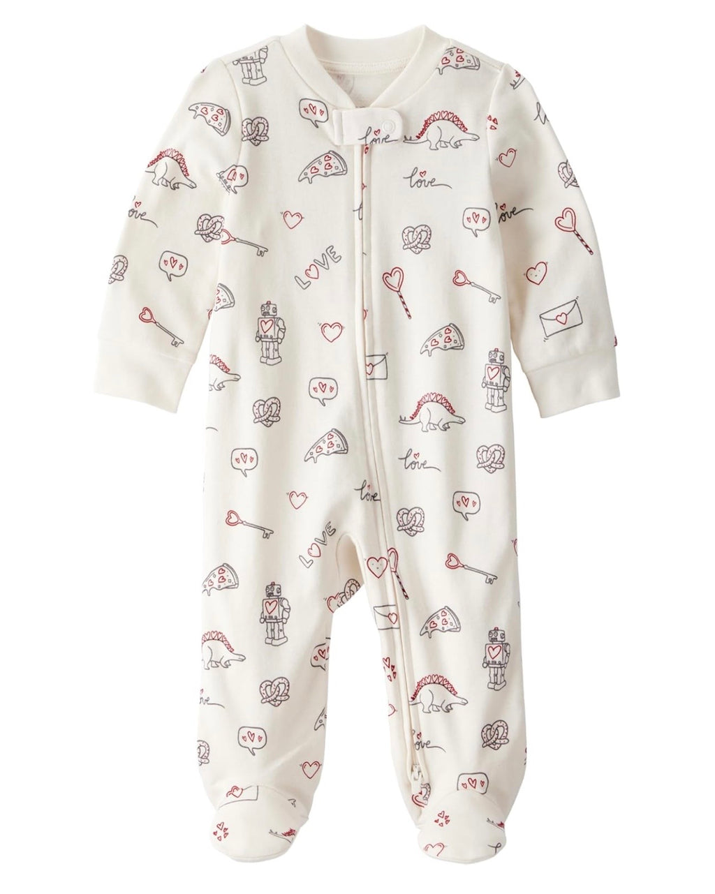 Pijama Suave con Estampado de Pequeños Amores Bebé Unisex