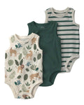 Pack de 3 Bodies Verde Jungla Bebé Unisex