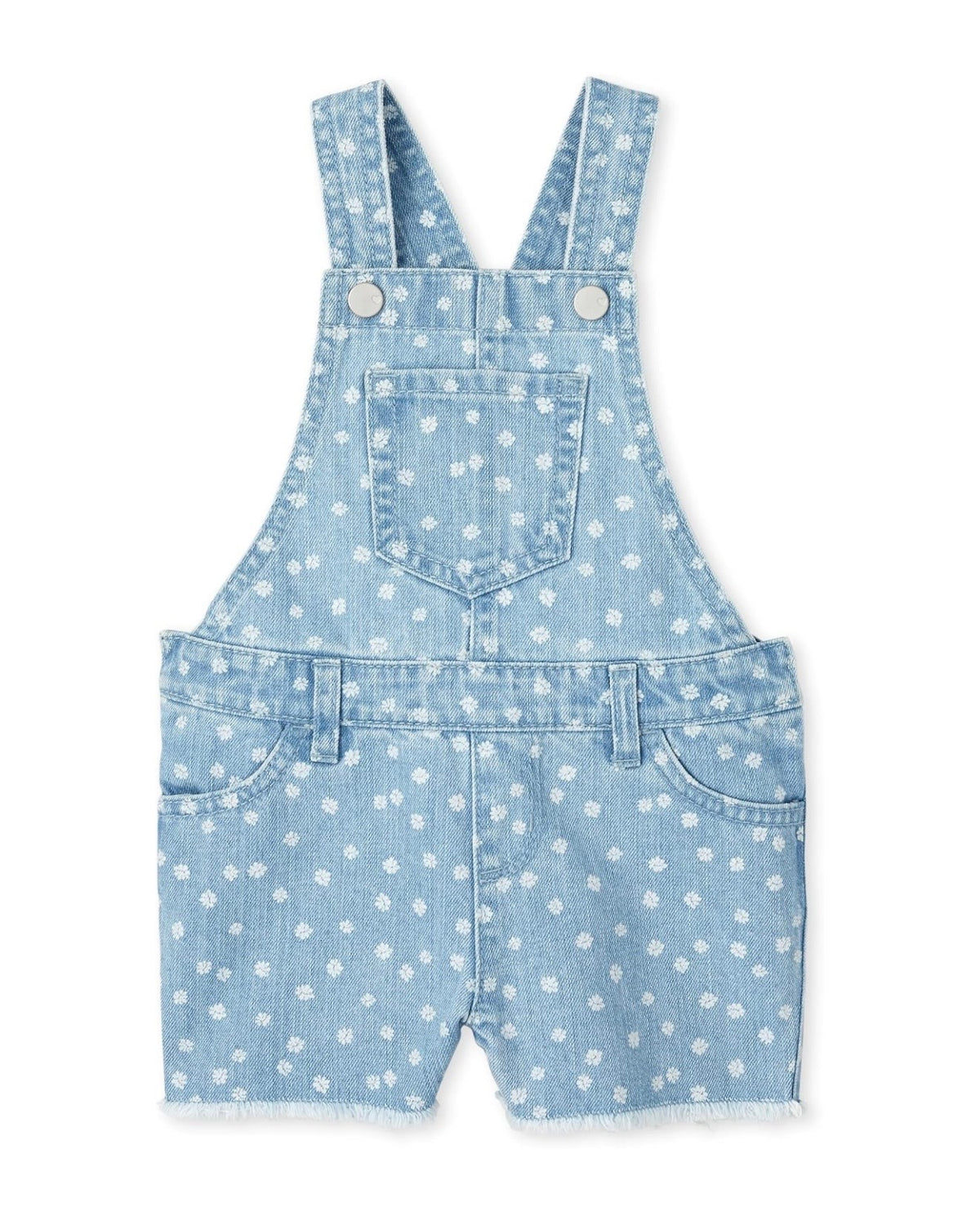 Overall Corto Vaquero Floral - Azul