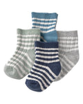 Pack de 4 Medias Verde/Azul Antideslizantes Bebé Unisex