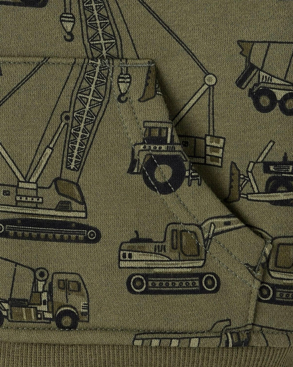 Chaqueta con Capucha y Cremallera de Felpa Premium con Forro de Sherpa Estampada