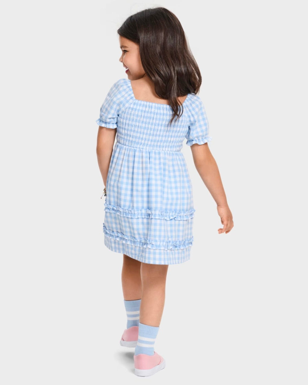 Vestido de Popelina a Cuadros Azul