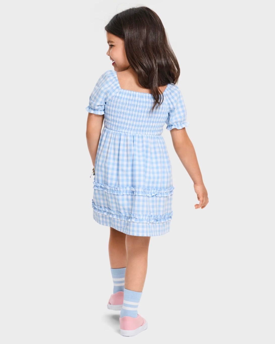 Vestido de Popelina a Cuadros Azul