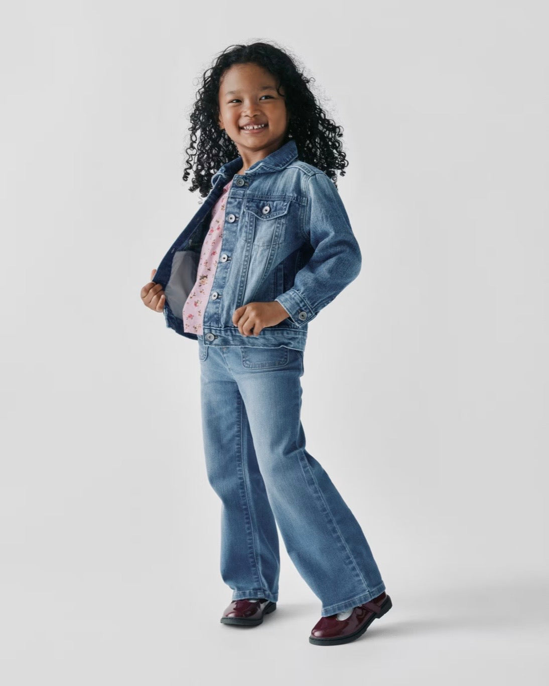 Jeans Vaqueros De Pierna Ancha Con Lazo - Azul