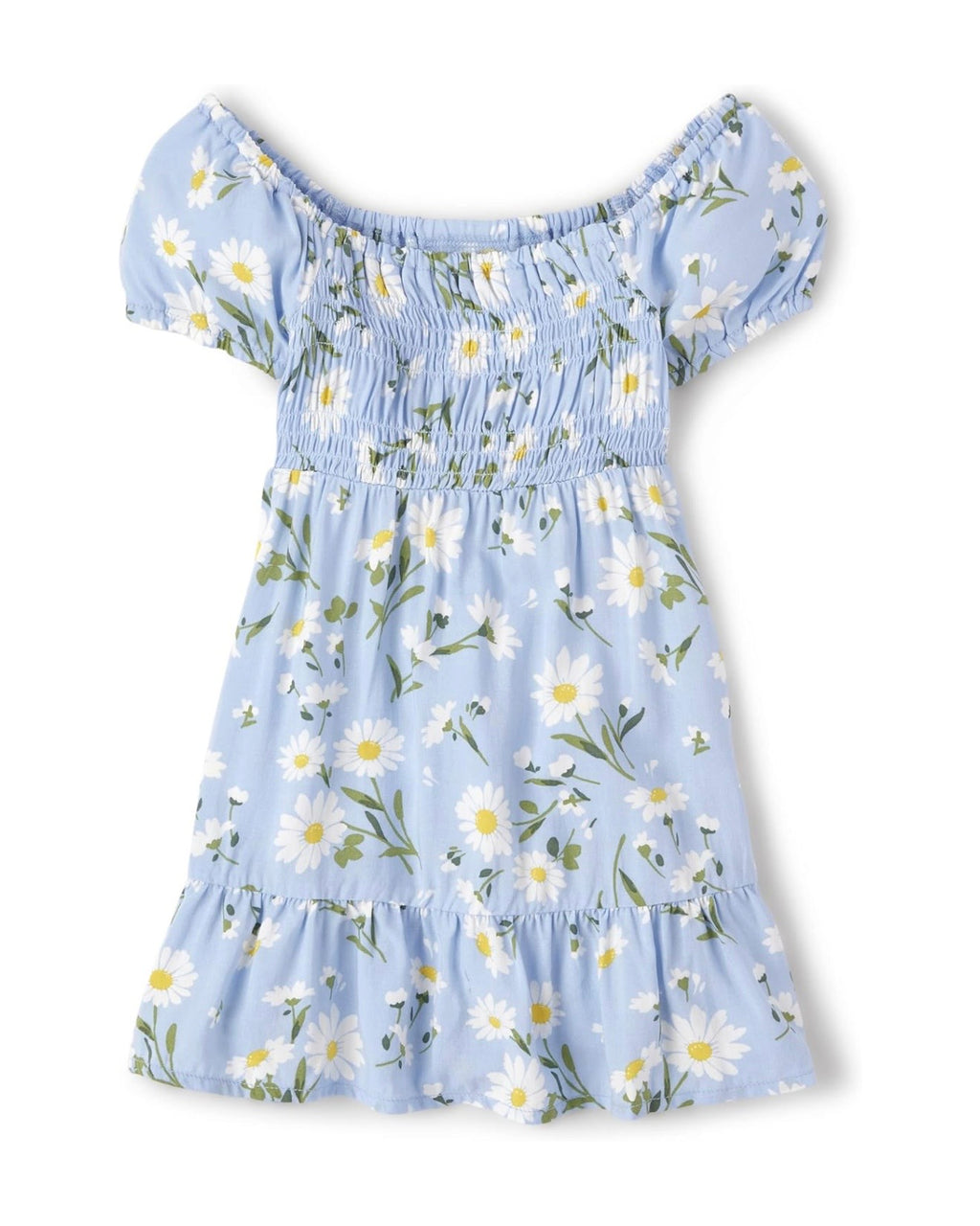 Vestido Floral Escalonado - Azul