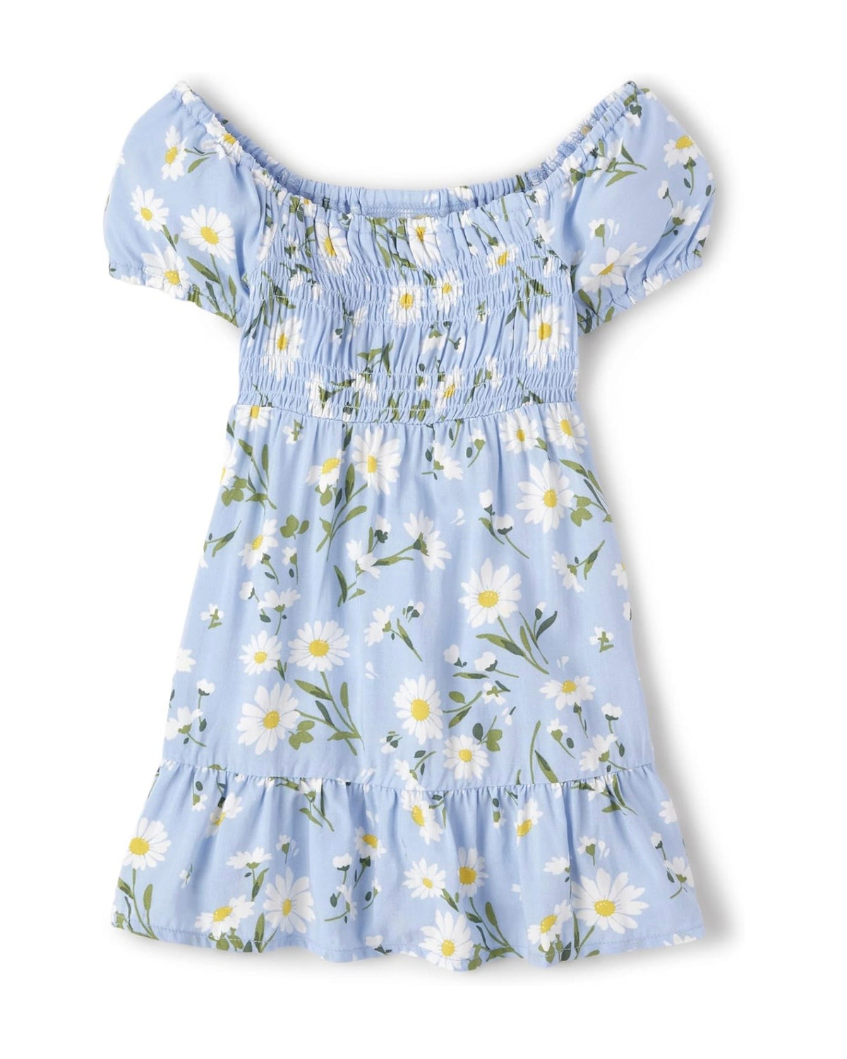 Vestido Floral Escalonado - Azul