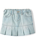 Falda-Short Plisada de Mezclilla
