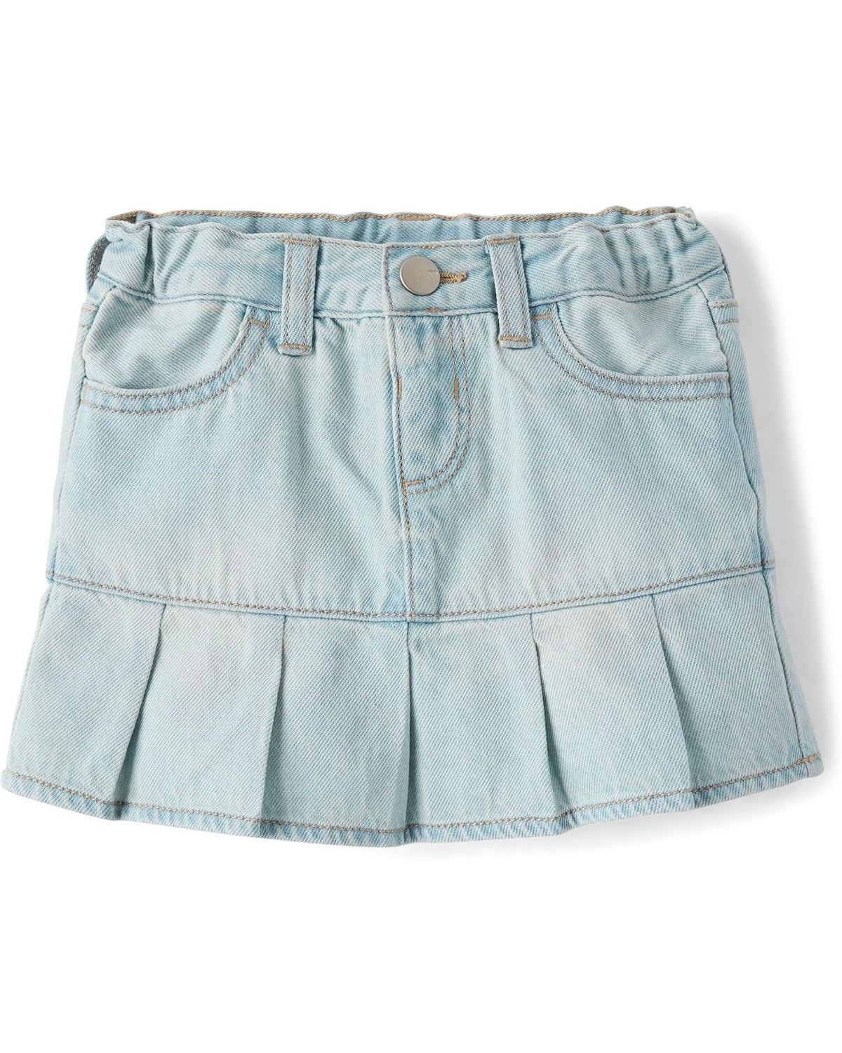 Falda-Short Plisada de Mezclilla