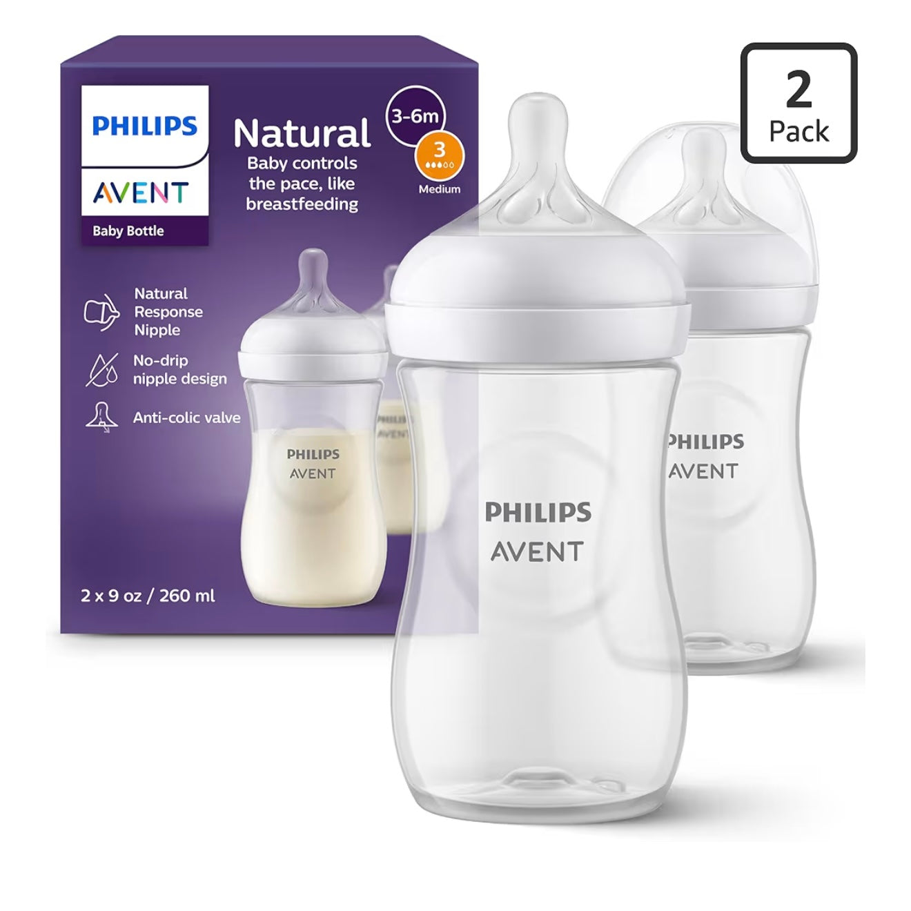 Philips Avent 2 Biberones 9oz Transparente