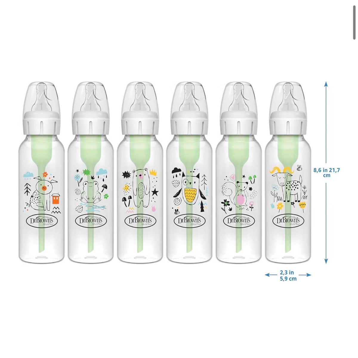 Dr. Brown’s 2 Biberones Anti-Colic Options 8 onzas, Tetina de Flujo Lento Nivel 1, 0m+