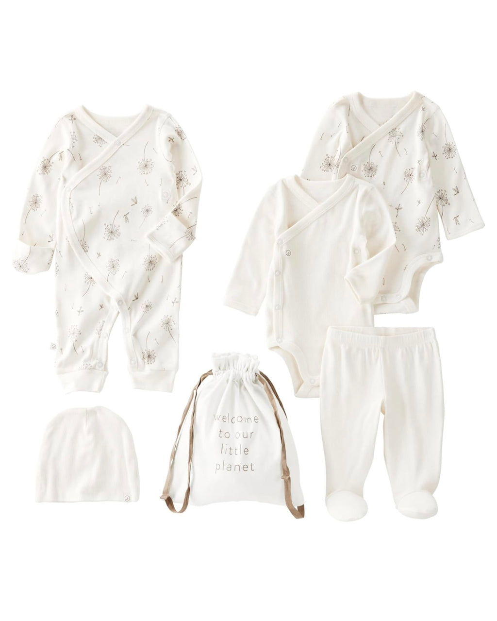 Conjunto Primer Día Crema Dulce Newborn Unisex