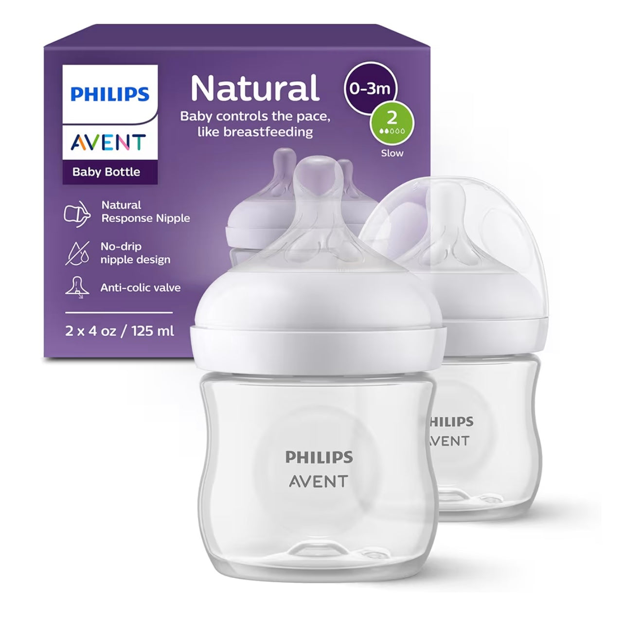 Philips Avent 2 Biberones 4oz Transparente
