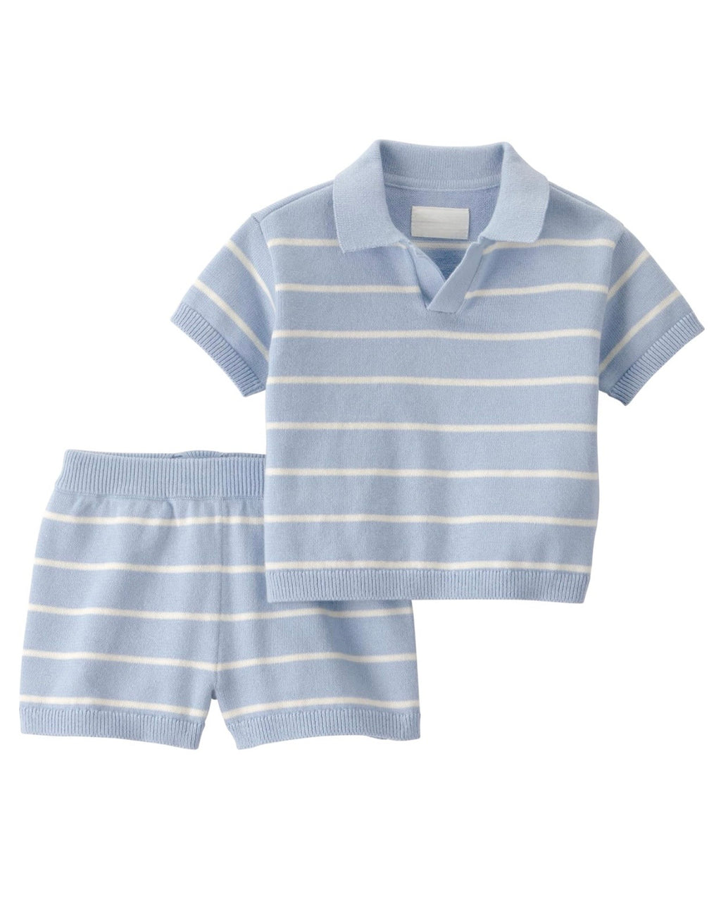 Conjunto Azul de Punto Camiseta + Short Bebé Niño