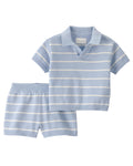Conjunto Azul de Punto Camiseta + Short Bebé Niño