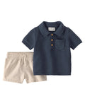Conjunto Caqui/Marina Polo + Short  Bebé Niño