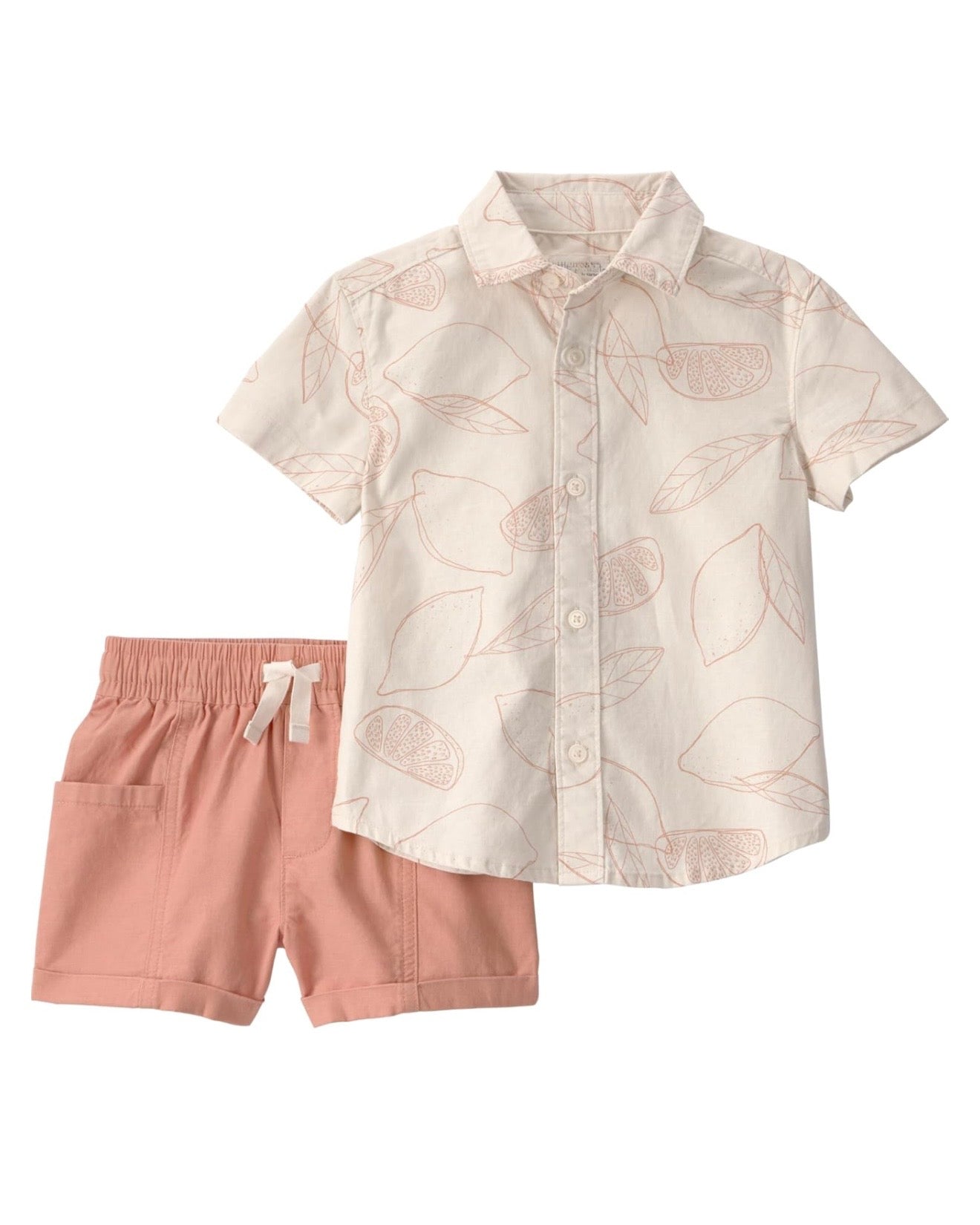 Conjunto de 2 piezas camisa manga corta + short bebé niño
