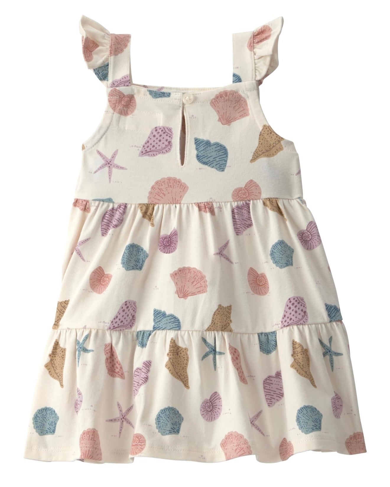 Vestido con estampado tropical de conchas bebé niña