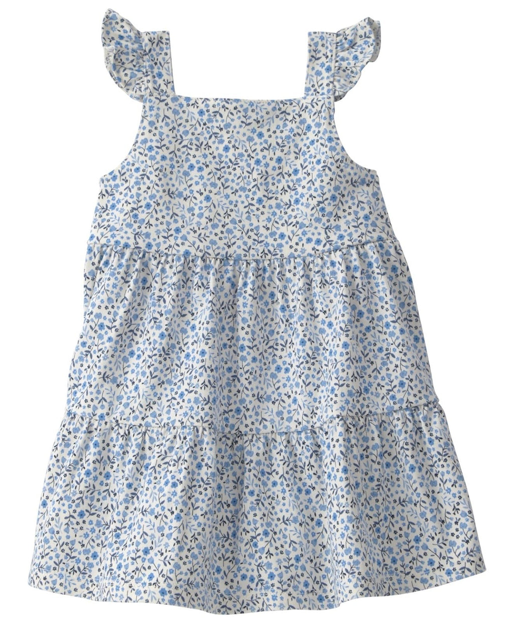 Vestido con Estampado Floral Azul Bebé Niña