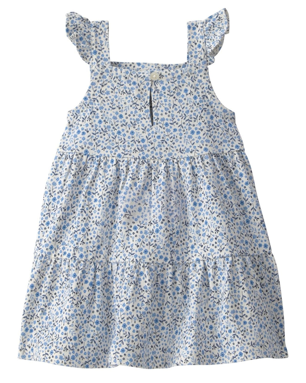 Vestido con Estampado Floral Azul Bebé Niña