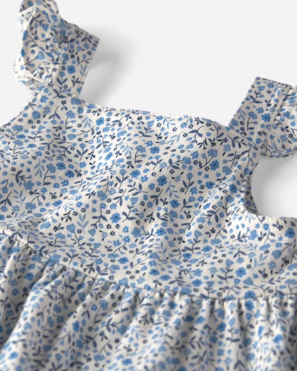 Vestido con Estampado Floral Azul Bebé Niña