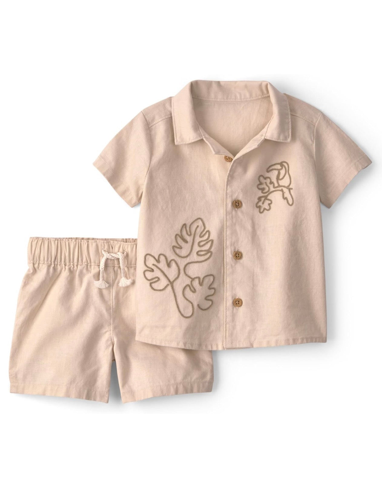Conjunto de 2 piezas camisa manga corta + short bebé niño