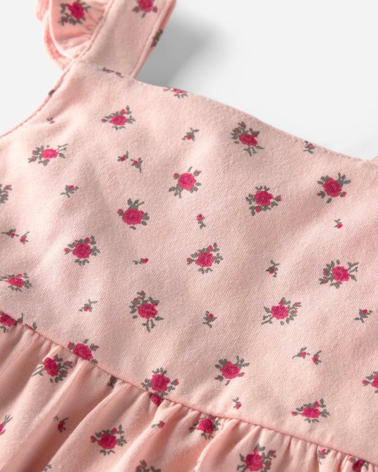 Vestido con Estampado Floral Rosa Bebé Niña