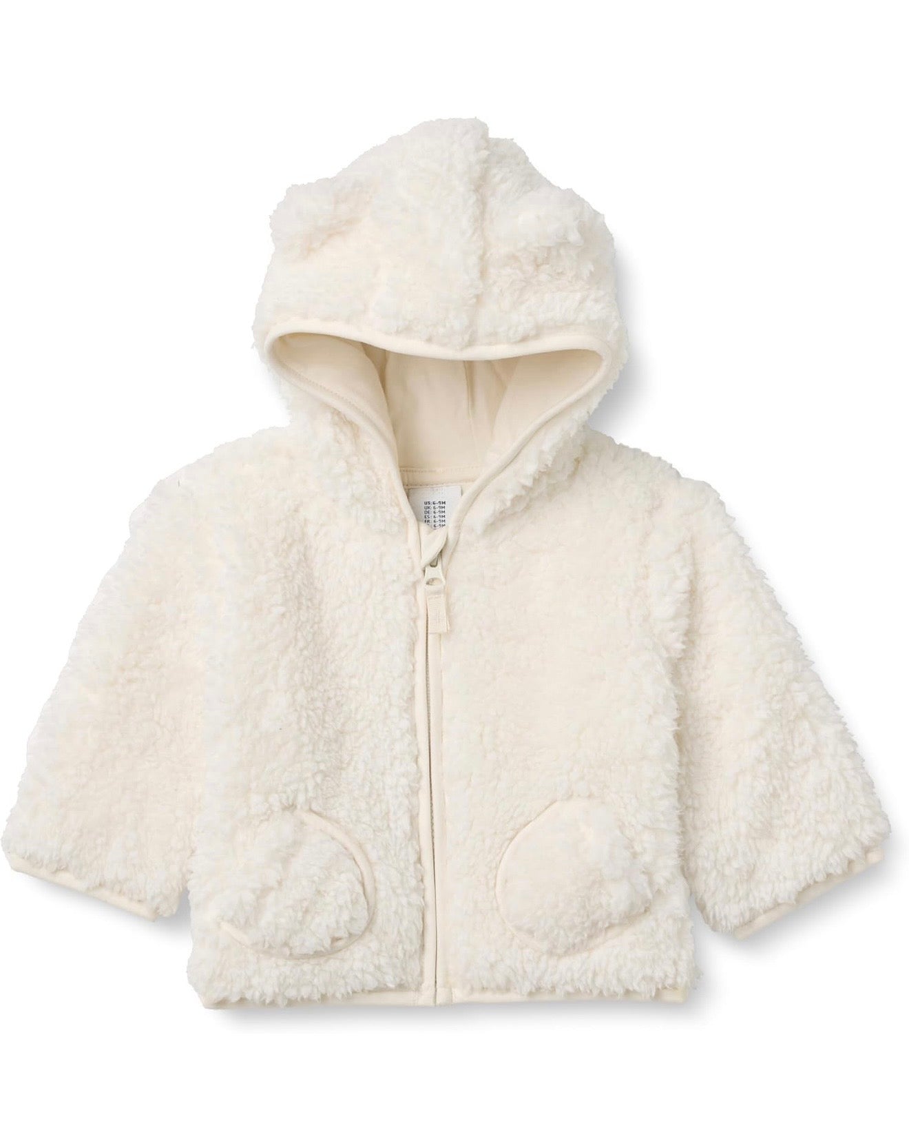Chaqueta Sherpa Blanco Marfil con Capucha