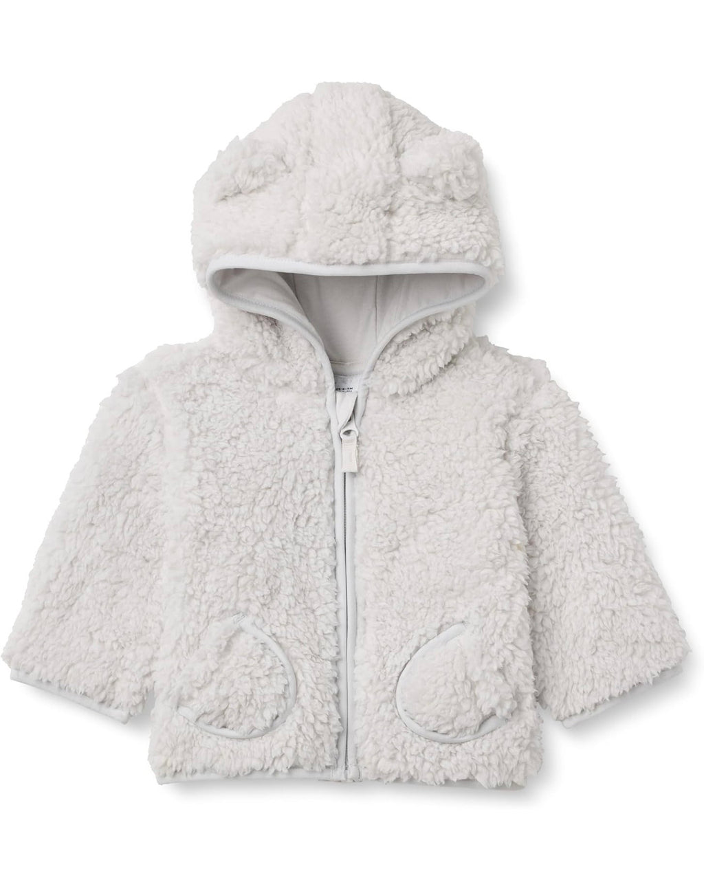 Chaqueta Sherpa Gris Perla con Capucha