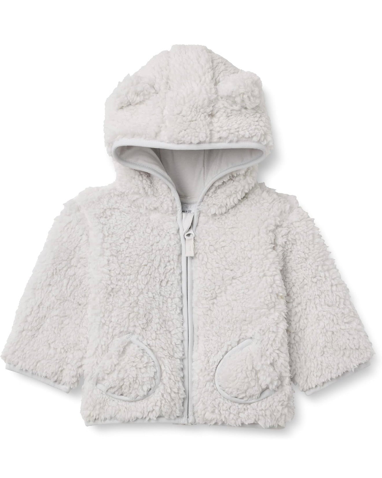 Chaqueta Sherpa Gris Perla con Capucha